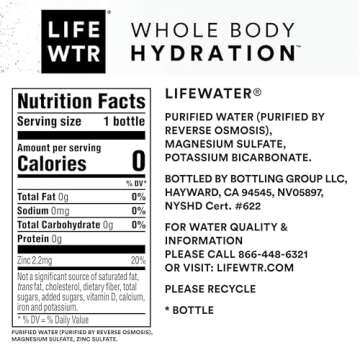 LIFEWTR Premium Hydration Water with Electrolytes 1L Pack