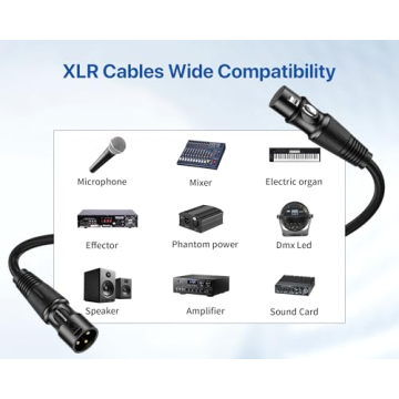 Novazylum 6 Ft XLR Cables 4 Pack Male to Female Mic Cable