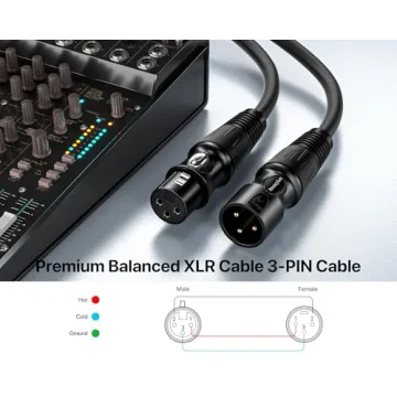 Novazylum 6 Ft XLR Cables 4 Pack Male to Female Mic Cable