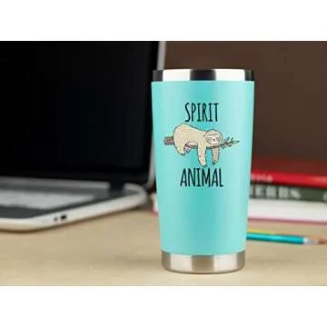 KLUBI Sloth Travel Coffee Tumbler 20oz for Women