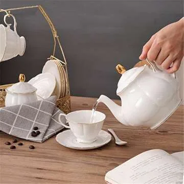 Elegant UFENGKE 15-Piece Ceramic Tea Set for All Occasions