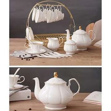 Elegant UFENGKE 15-Piece Ceramic Tea Set for All Occasions