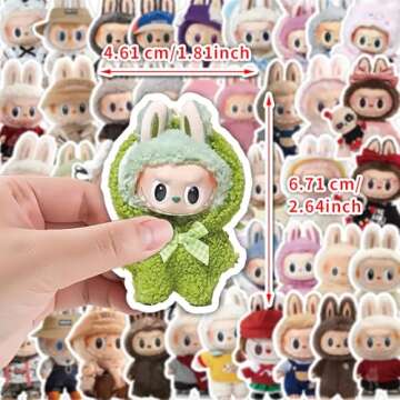 Labubu Cartoon Stickers - 50 Customized Vinyl Decals