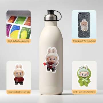 Labubu Cartoon Stickers - 50 Customized Vinyl Decals