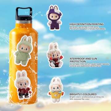 Labubu Cartoon Stickers - 50 Customized Vinyl Decals