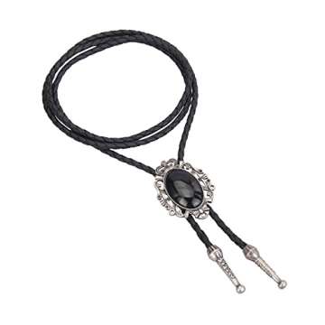 GelConnie Bolo Tie for Men Western Cowboy Leather Neck Tie Bolo Necklace Gothic Bow Tie Thanksgiving...