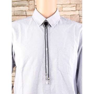 GelConnie Bolo Tie for Men Western Cowboy Leather Neck Tie Bolo Necklace Gothic Bow Tie Thanksgiving Halloween Tie Western Jewelry for Men Women