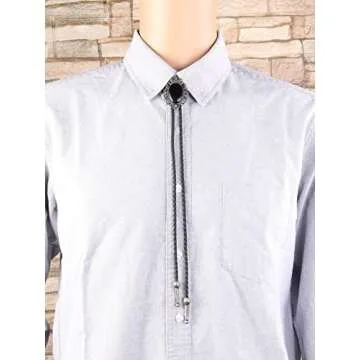 GelConnie Bolo Tie for Men Western Cowboy Leather Neck Tie Bolo Necklace Gothic Bow Tie Thanksgiving Halloween Tie Western Jewelry for Men Women