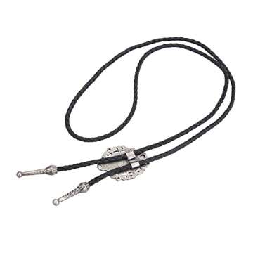 GelConnie Bolo Tie for Men Western Cowboy Leather Neck Tie Bolo Necklace Gothic Bow Tie Thanksgiving Halloween Tie Western Jewelry for Men Women