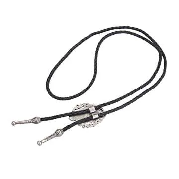 GelConnie Bolo Tie for Men Western Cowboy Leather Neck Tie Bolo Necklace Gothic Bow Tie Thanksgiving Halloween Tie Western Jewelry for Men Women