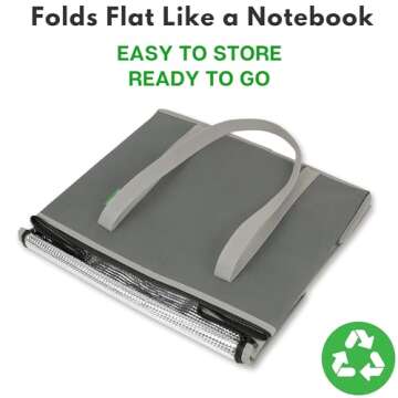 XL Insulated Reusable Grocery Bags (2-Pack) - Premium Quality Cooler Bags with Hard Bottom Insert - Stands Upright, Machine Washable, Sturdy Zipper - Insulated Bag for Warm or Cold Food Delivery Bag