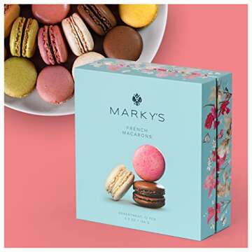 MARKY’S French Almond Macarons Gift Box – 12 Assorted Gourmet Delights – Perfect Treat for Any...