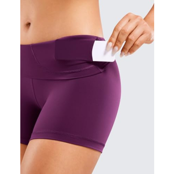 CRZ YOGA Women's Naked Feeling Biker Shorts | 4-Inch Comfort