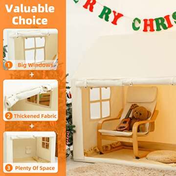 Kids Play Tent Indoor Toddler Tents Playhouse for Girls Boys Toddler Play Tent Indoor & Outdoor Playhouse (The Banner and Mat are not Included)