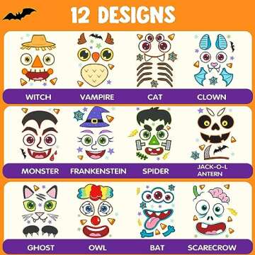 JOYIN 54 Pcs Halloween Pumpkin Stickers for Kids Party Supplies - Creative Crafts