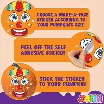 54 Pcs Halloween Pumpkin Stickers for Creative Fun