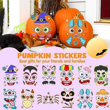 54 Pcs Halloween Pumpkin Stickers for Creative Fun