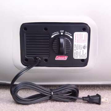 Coleman SupportRest Double-High 18" Queen Air Mattress with Built-In AC Pump | Indoor and Outdoor Raised Airbed | Blow Up Air Mattress for Camping