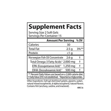 Carlson - Maximum Omega 2000 Grab + Go Packs, 2000 mg Omega-3s, Wild-Caught, Norwegian Fish Oil Supplement, Sustainably Sourced Fish Oil Capsules, Lemon, 30 Softgel Pack