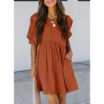 Dokotoo Womens Cute Simple Summer Dress with Pockets