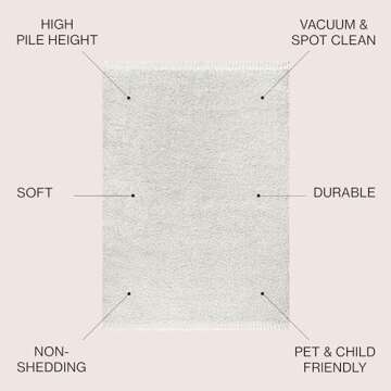 JONATHAN Y MCR100A-8 Mercer Shag Plush Tassel Indoor Area-Rug Bohemian Modern Contemporary Solid Eas...