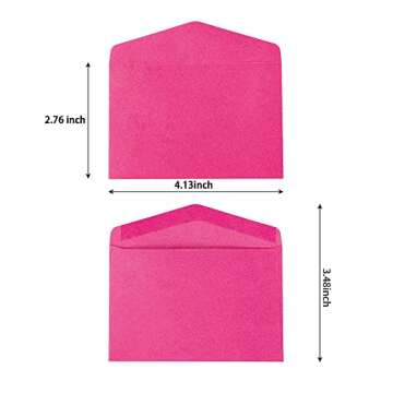 120 Pack Mini Envelopes Pink Small Envelopes Tiny Pockets with Gummed Flap for Valentine's Day Busin...