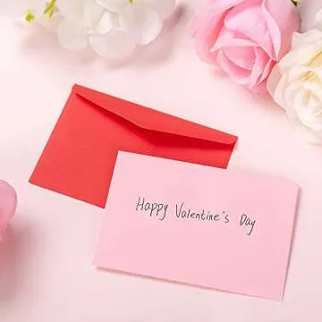 120 Pack Mini Envelopes Pink Small Envelopes Tiny Pockets with Gummed Flap for Valentine's Day Business Cards Small Gift Cards, 4.13"×2.76",(4 Colors, 30 for Each Color)