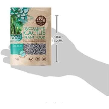 The Grow Co Succulents & Cactus Plant Food - Gentle Long Lasting Formula, Slow Release Fertilizer (L...