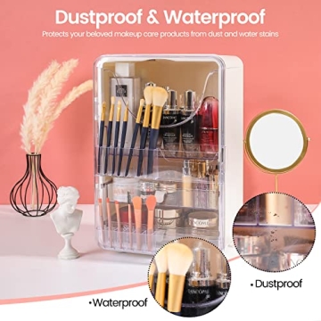 PEAKXCAN Large Double-Door Makeup Organizer - Eco-Friendly Cosmetic Storage