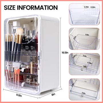 PEAKXCAN Large Double-Door Makeup Organizer - Eco-Friendly Cosmetic Storage