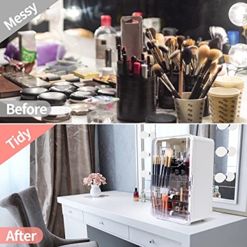 PEAKXCAN Large Double-Door Makeup Organizer - Eco-Friendly Cosmetic Storage