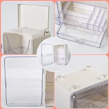 PEAKXCAN Large Double-Door Makeup Organizer - Eco-Friendly Cosmetic Storage