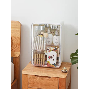 PEAKXCAN Large Double-Door Makeup Organizer - Eco-Friendly Cosmetic Storage