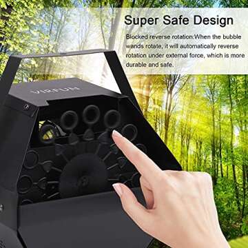 VIRFUN Bubble Machine, Professional Automatic Metal Bubble Machine with Wireless Remote Control for Birthday Party Wedding and Stage Effect, Outdoor or Indoor Use