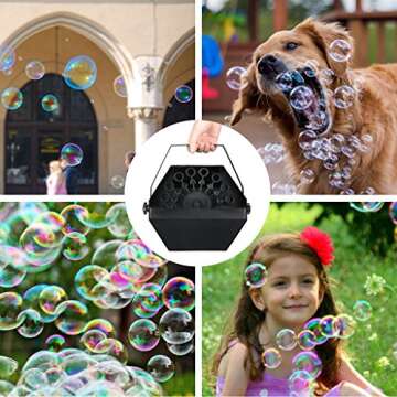 VIRFUN Bubble Machine, Professional Automatic Metal Bubble Machine with Wireless Remote Control for Birthday Party Wedding and Stage Effect, Outdoor or Indoor Use