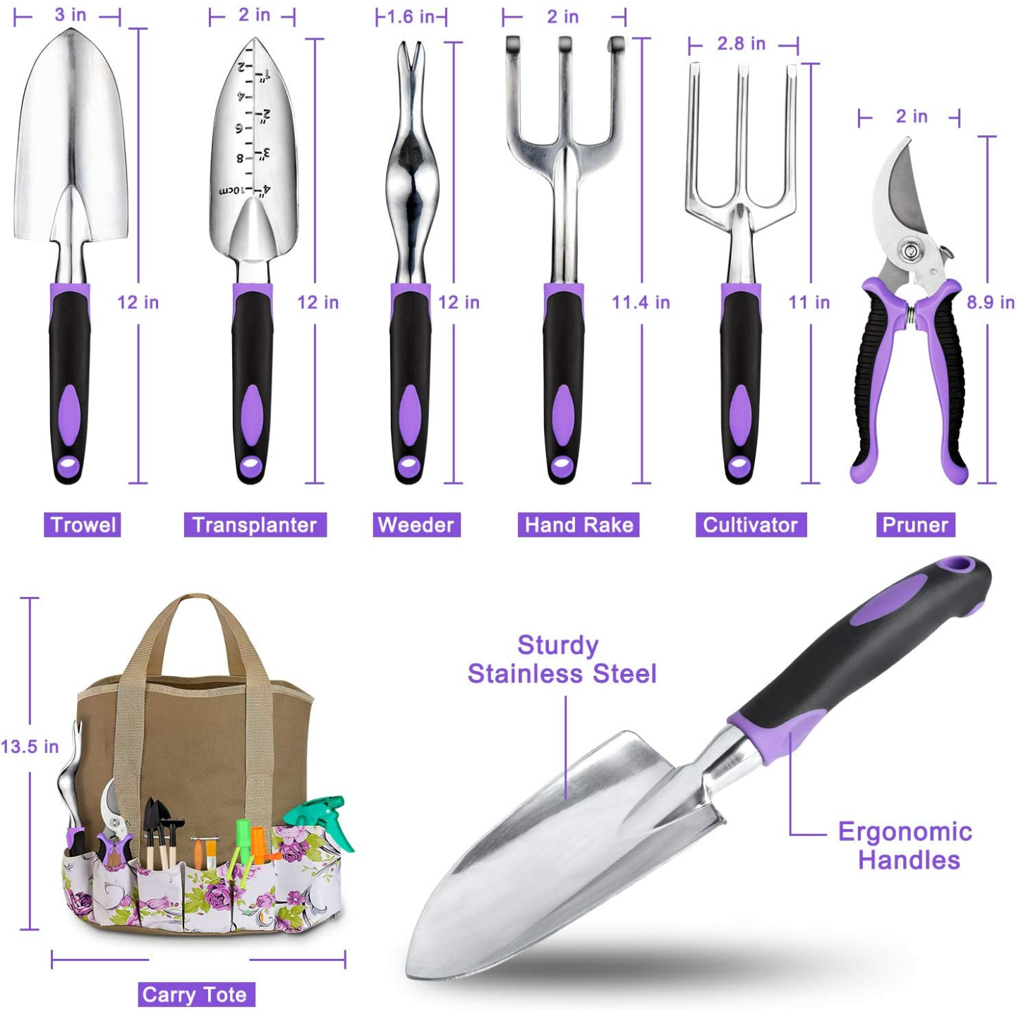 Tudoccy 83 Piece Heavy Duty Garden Tools Set