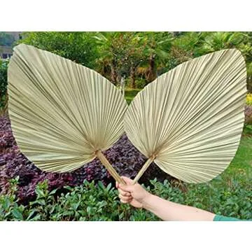 23" H x 15" W Giant Tropical Dried Palm Leaves, Large Palm Fan Leaves for Wedding Home Decor, Set of...