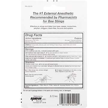 Sting-Kill First Aid Anesthetic Wipes, Instant Pain + Itch Relief from Bee Stings and Bug Bites, 8-Count (Pack of 2)