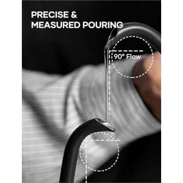 Cocinare Electric Gooseneck Kettle with Temperature Control, Pour Over Coffee & Tea, 1200W for 180-sec Quick Boil Time, Stainless Steel Kettle Water Boiler, 30oz/0.9L (Black)