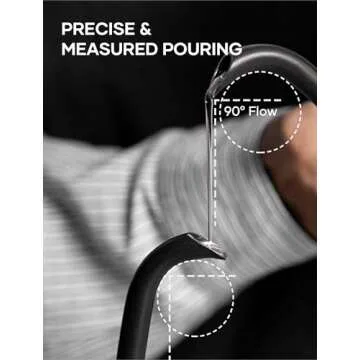 Cocinare Electric Gooseneck Kettle with Temperature Control, Pour Over Coffee & Tea, 1200W for 180-sec Quick Boil Time, Stainless Steel Kettle Water Boiler, 30oz/0.9L (Black)