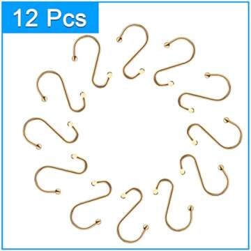Actpe Decorative Shower Curtain Hooks Rust Proof for Bathroom, Metal, 12pcs Premium Rust Resistant H...