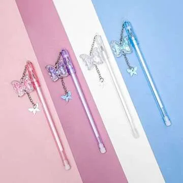 HomeSoGood 4Pcs Cute Butterly Gel Pen Set for Office