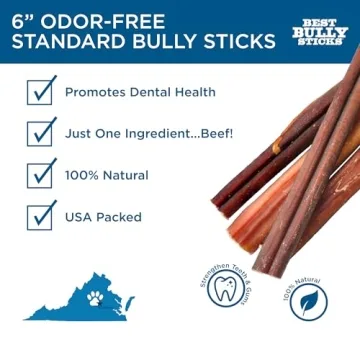 Best Bully Sticks 6 Inch Odor Free for Dogs 20 Pack