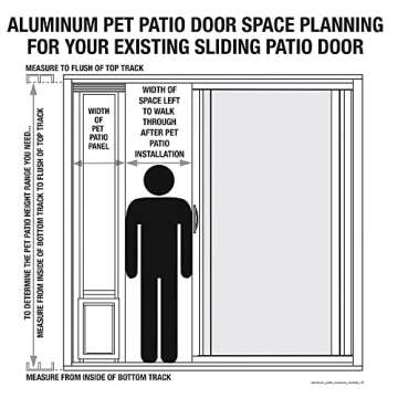 Adjustable Aluminum Pet Patio Door for Small Pets 77-80 inches