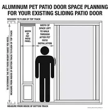 Adjustable Aluminum Pet Patio Door for Small Pets 77-80 inches