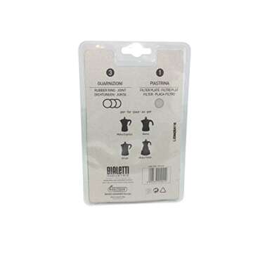 Bialetti Moka Express 6 Cup Replacement Filter and 3 Gaskets , White