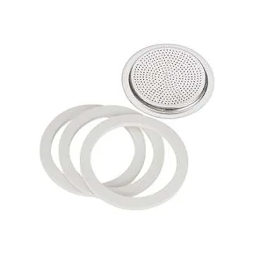 Bialetti Moka Express 6 Cup Replacement Filter and 3 Gaskets , White