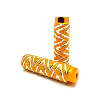 Mantain 4 PCS Bike Pegs, 4" Length Aluminum Alloy Cylinder Anti-Skid S Stripes Fit 3/8 inch Axles (G...