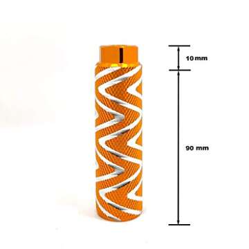 Mantain 4 PCS Bike Pegs, 4" Length Aluminum Alloy Cylinder Anti-Skid S Stripes Fit 3/8 inch Axles (Gold)