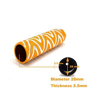 Mantain 4 PCS Bike Pegs, 4" Length Aluminum Alloy Cylinder Anti-Skid S Stripes Fit 3/8 inch Axles (Gold)